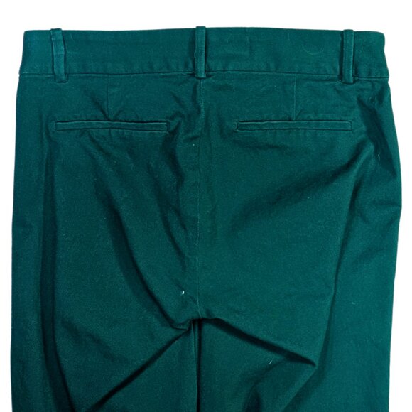 J.Crew 0 Emerald Green Flat Front Ankle Cafe Capri Pants w/Stretch - Picture 5 of 8